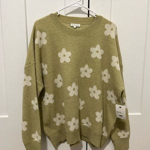 Tenshoppe Flower Print Boxy Sweater